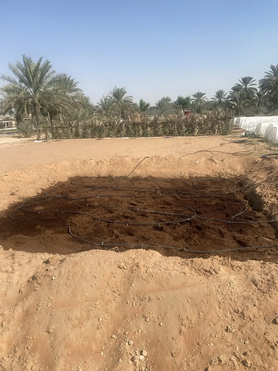 The site being prepared with the soil-forming materials