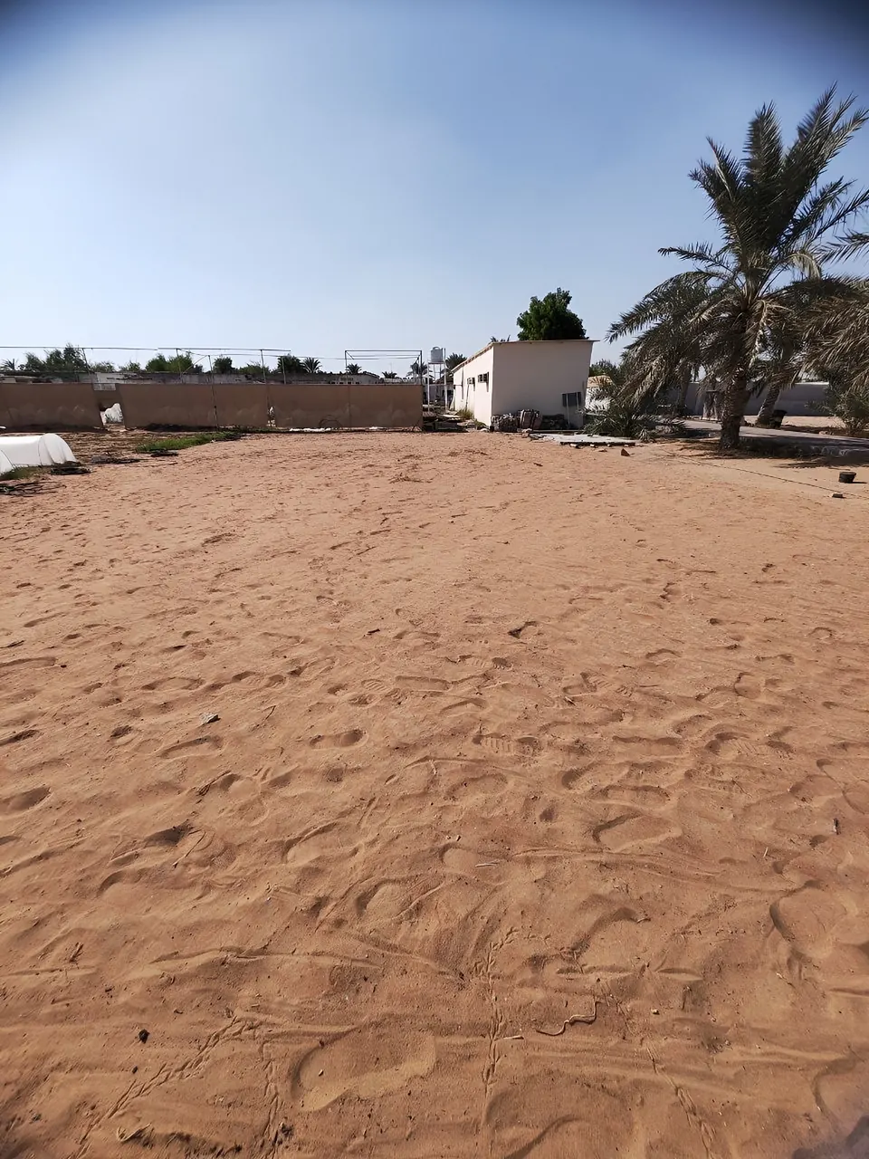 The sandy site before work began